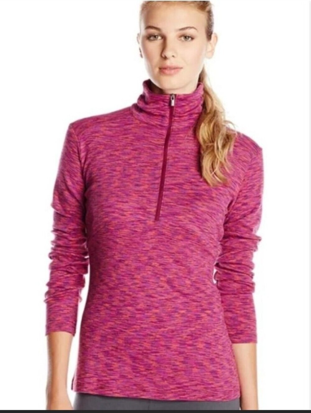 Columbia Pink & Purple Space-Dyed Half-Zip Pullover Activewear Sporty Size XL